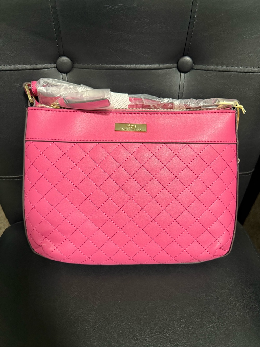 Trina Turk hot-pink quilted crossbody/shoulder bag